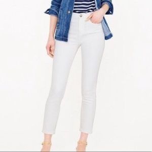 J. Crew Lookout High Rise Skinny White Denim Pants